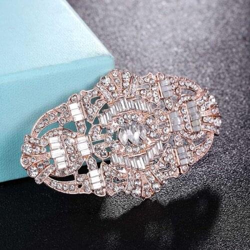 Zlxgirl Metal clear Crystal Brooch Pin For Party Anniversary Jewelry fashion womens punk scarf Pins Brooches bridal jewelry