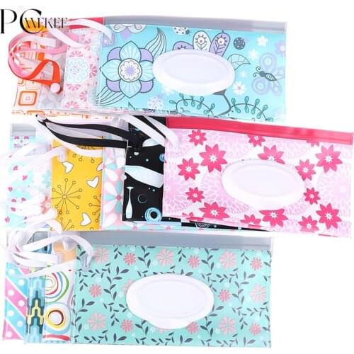 1PC Eco-Friendly Baby Wipes Box Wet Wipe Box Cleaning Wipes Carrying Bag Clamshell Snap Strap Wipe Container Case
