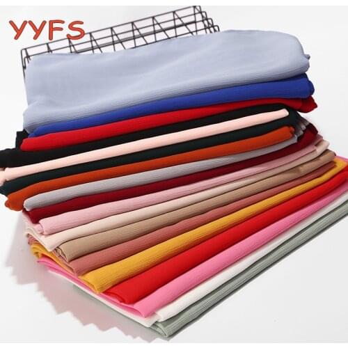 10pcs/lot Smooth Folds Luxurious Scarf Women Chiffon Shawls Solid Colors Satin Hijab Muslim Long Scarves/scarf Female Moda Mujer