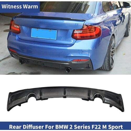 2 Series Carbon fiber Rear Bumper Diffuser Lip Spoiler Protector Guard for BMW F22 Mt Sport Bumper M225i 220i 218i 2014-UP