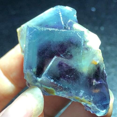33.4gNatural blue Fluorite Crystal mineral stone home decoration aura meditation healing chakra teaching collection