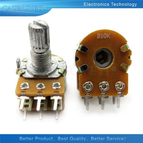 5pcs/lot B1K B2K B5K B10K B20K B50K B100K B500K B1M 6Pin Shaft WH148 Potentiometer 1K 2K 5K 10K 20K 50K 100K 500K 1M