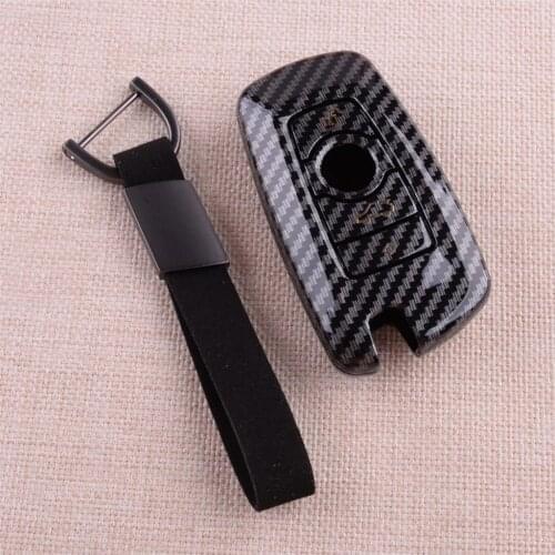 Car 4 Button Key Cover Case Shell Fob Fit For BMW 1 2 3 4 5 6 7 Series X3 X4 Carbon Fiber Style Accessories