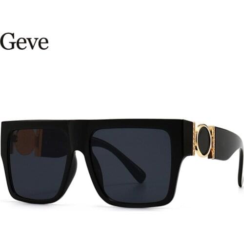 Oversized Gradient Sunglasses Fashion Square Big Frame Red Sun Glasses For Women Trends One Piece Cool Black Shades Glasses