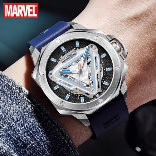 MARVEL Men Luxury Wristwatch Avenger Iron Man Hollowed Automatic Male Watch Men Bracelet Chronograph Wrist Watch Man Reloj