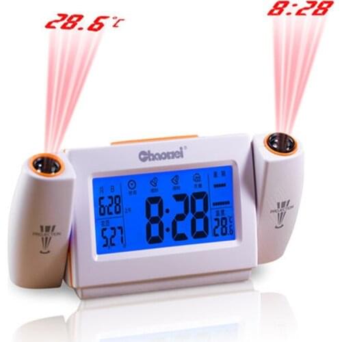 Time Watch LCD Projection Alarm Clock Digital Snooze Function Backlight Rotatable Wake Up Projector Multifunctional Led Clock