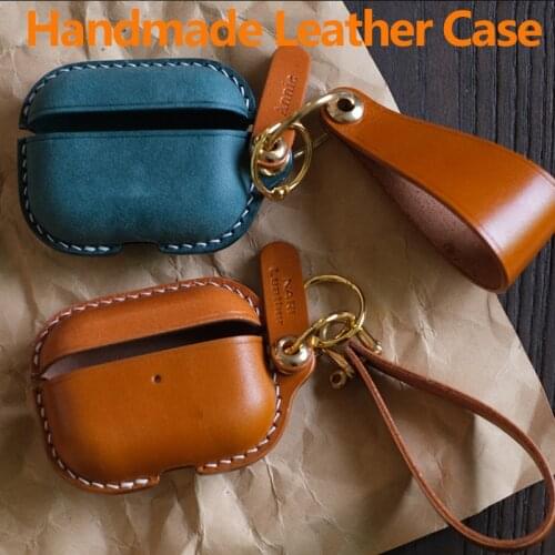 Genuine Leather For AirPods Pro Case Luxury Real Leather Custom Made Handmade Cover for AirPods 2 1 Bluetooth Earphone Cases
