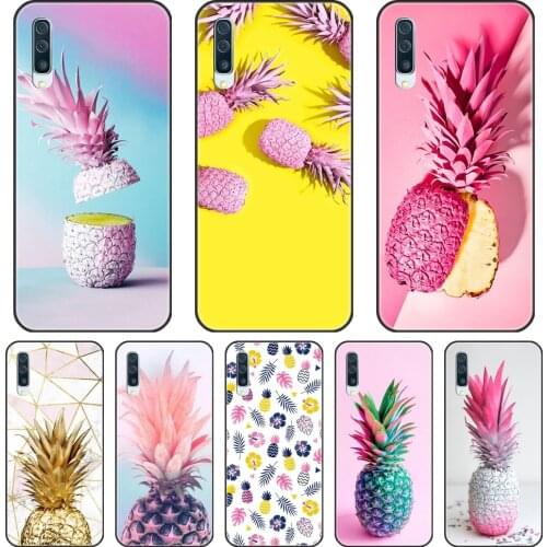 For Samsung Galaxy A10 A20 A30 A40 Phone Case Silicone Soft Yellow Pineapple Pink Back Cover For Samsung Galaxy A50 A60 A70 A80