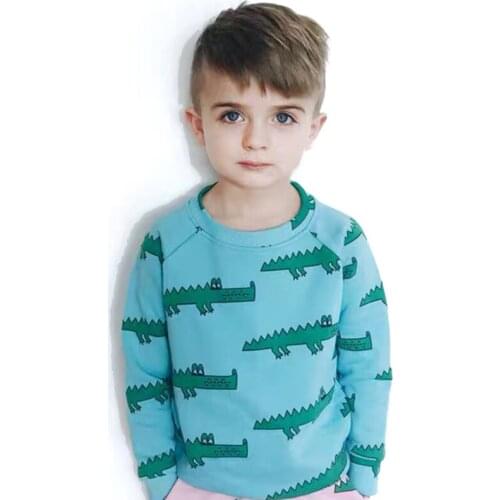 Kids baby sweatshirt crocodile cartoon printed cute toddler cartoon tops long sleeve t-shirt children autumn clothes 1-4 years