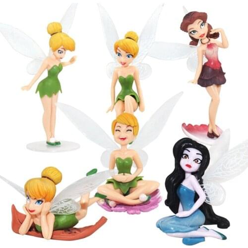 Disney cartoon movie Tinker Bell wonderful fairy toy around 6 Flower Fairy infanta Doll scene cake decorations children toy gift