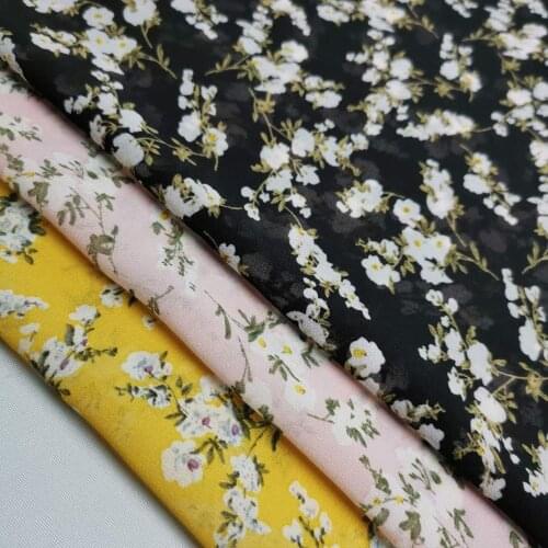 New Style Small Flower Chiffon Dress Dropping Breathable Beautiful Summer Fabric