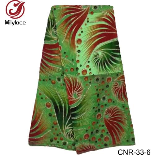 Hot selling Korea velvet lace fabric 5 yards per lot fashionable velvet fushia pink lace fabric for garment CNR-33