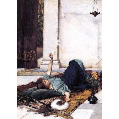 Oil Painting for kids room Donce Far Niente by John William Waterhouse Hand painted High quality