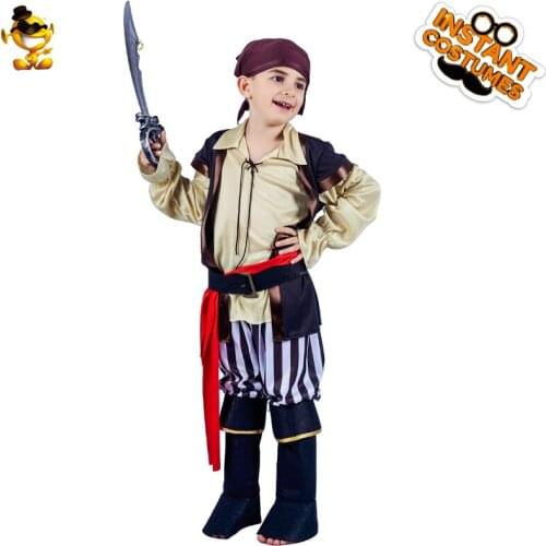 DSPLAY High Quality Halloween Costume Boys Pirate Costume Fancy Dress Cool Pirate Suit Children New Year Gifts
