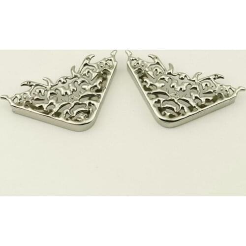 Metal Bag Corner Protectors for Leather Craft Purse Flap Handbag Luggage DIY Decoration Flower Pattern Hardware Accessories