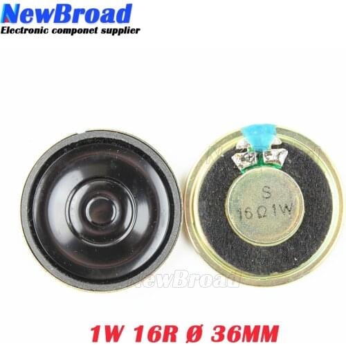 2pcs/lot New Ultra-thin Mini speaker 16 ohms 1 watt 1W 16R speaker Diameter 36MM 3.6CM thickness 5MM