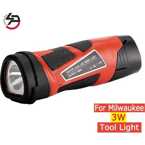 Suitable For Milwaukee 3W Tool Light Emergency light Used For Milwaukee 10.8V/12V Li-ion Battery M12/48-11-2401/C12 B/C12BX