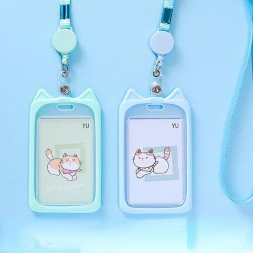 Transparent Pass Badge Nursing Credential Holder Key Holder Pass Cover with Key Chains Lanyard Badge Holder