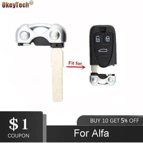 OkeyTech Replacement Remote Control Housing Uncut Blank Car Key Blade for ALFA ROMEO 159 Brera 156 Spider Smart Key
