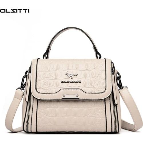 Alligator Large Capacity Top-Handle Bag Leather Shoulder Bags for Women 2021 New Designer Crossbody Handbag Bolsa Feminina