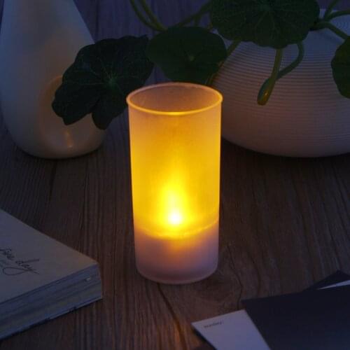 Hot 1PC LED Flameless Sound Sensor Candle Lights Rechargeable Scented Decor Tea Light Candle Set Easter Candle With Packaging