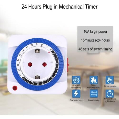 Timer Mechanical Charging Motor Car Mobile Phone Automatic Power Off Socket Household Smart Timing Switch Socket