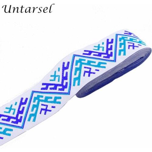 Untarsel 50mm*7yards fashion white garment webbing jacquard ribbon wedding dress DIY applique lace fita cetim