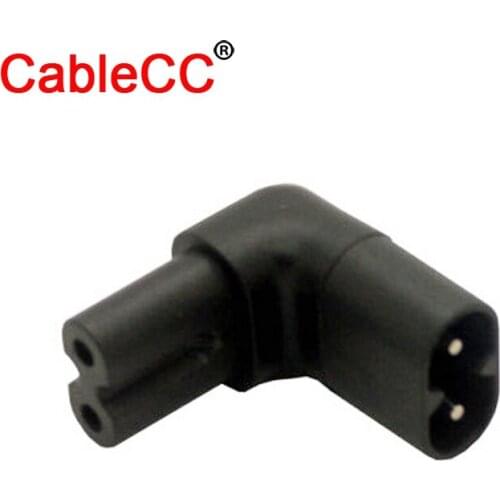 Xiwai Figure 8 IEC 320 C7 to C8 90 Degree Up Down Angled Right Angle AC Power Adapter Extension