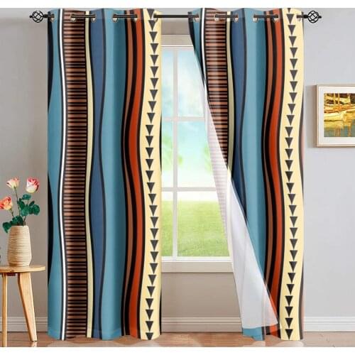 DARMIAN Native Tribe African Pattern Window Treatment Curtain Full Shading Panel Thermal Insulated Blackour Bedroom Dark Drapes