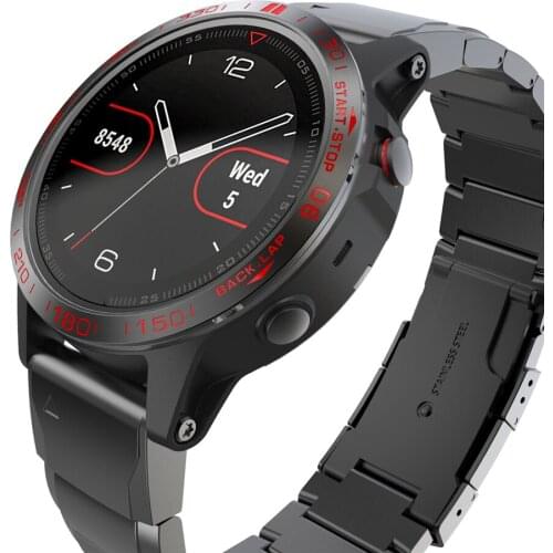 Replacement Watch Bezel Stainless Steel Ring Cover for Garmin Fenix5 Smart Watch Anti-scratch Etching Numbers Protective Ring