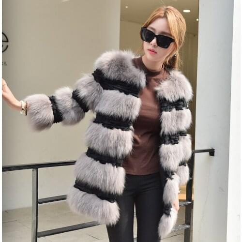 Clothes Coat Winter Jacket Women Real Fox Korean Long Coats Rabbit Fur Jakcet Chaqueta Mujer MY996