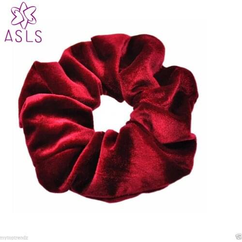 New Fashion Luxury Soft Feel Velvet Hair Scrunchie Ponytail Donut Grip Loop Holder Stretchy Hair band for women