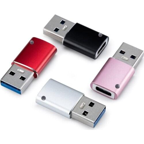 1PCS Lot Type C Female To USB3.0 Male Connector Type-c Adapter Lanyard Keychain Aluminum Shell USB Adapter