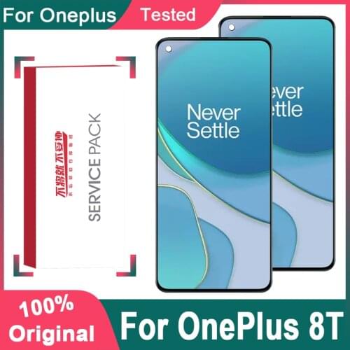 100% Original 6.55" 10-Touch AMOLED Display Replacement For OnePlus 8T LCD Display Touch Screen Digitizer Assembly For 1+8T LCD