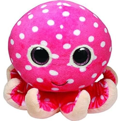 15CM Ty Beanie Boos Big Eyes Octopus Plush Cute Stuffed Animal Toys Super Soft Bedside Doll Decor Boys Girls Child Birthday Gift