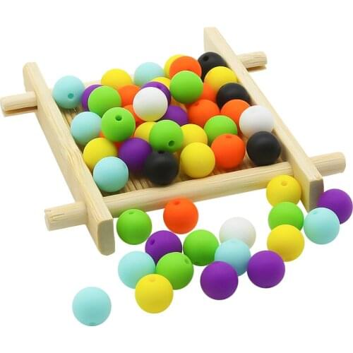 Cute-idea 20pcs 9mm silicone beads teething chew beads safe pearl nursing Accessory teether making handmade DIY baby toy