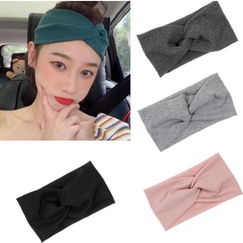 3Pcs/set Women Headband Solid Color Elastic Twist Knotted Knitted Wide Turban Girls Children Headbands Hair Bands Accessories