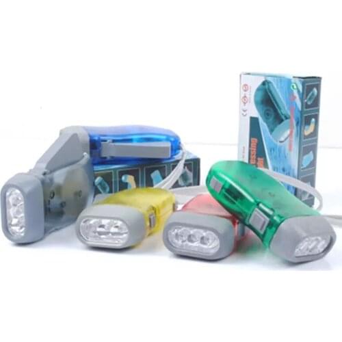 3LED Hand Press Camping Rechargeable Flashlight Torches Energy-saving Light Dynamo Night Light Outdoor Hand Press Crank Lighting