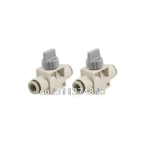 5 Pcs 8mm Dia Push in Fitting Pneumatic Connector Hand Valves