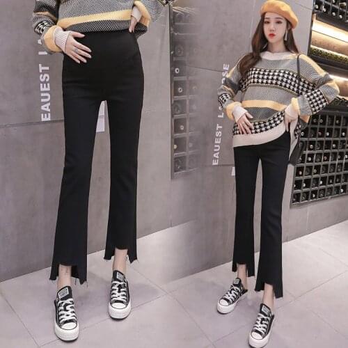 826# Maternity pants Spring Autumn Slimming Maternity Jeans Belly Support Pants Elastic Waist Maternity Trousers
