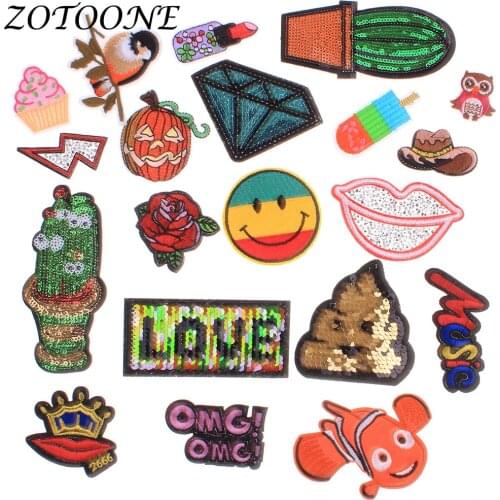 Clothes Decoration Applique Embroidery Flower Patches Flower Reversible Sequin Embroidery Patch Letter Rose Patches for Clothing