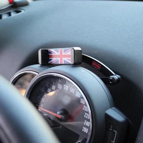 Areyourshop For R55 R56 F54 F55 Union Jack Car CellPhone Mount Folding Holder For Mini Cooper Phone Holder Set Car Auto Parts