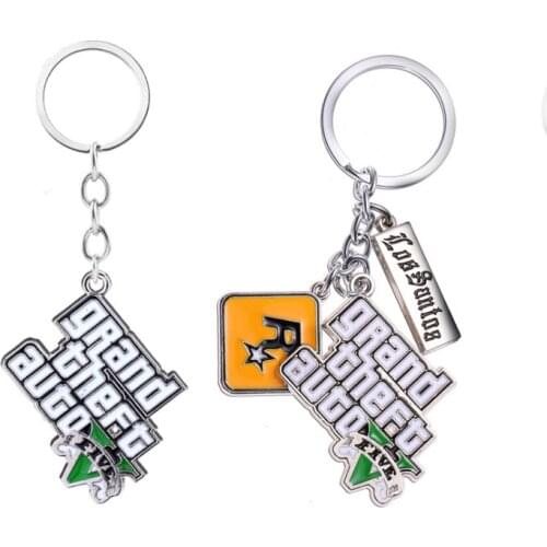 Muti-Pendant Key Holder PS4 Xbox PC Keyfob Game GTA V Grand Theft Auto 5 Keychain For Fans Key Chains Key Ring llaveros
