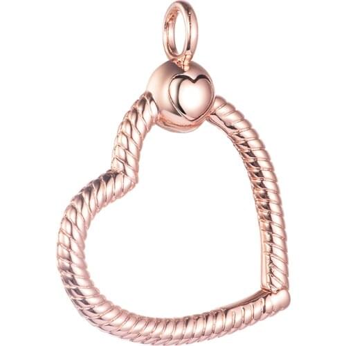 Fits Pandora Bracelet 925 Sterling Silver Rose Gold Heart O Pendant Charms Beads Women DIY Jewelry Making Gift Kralen 2021 New