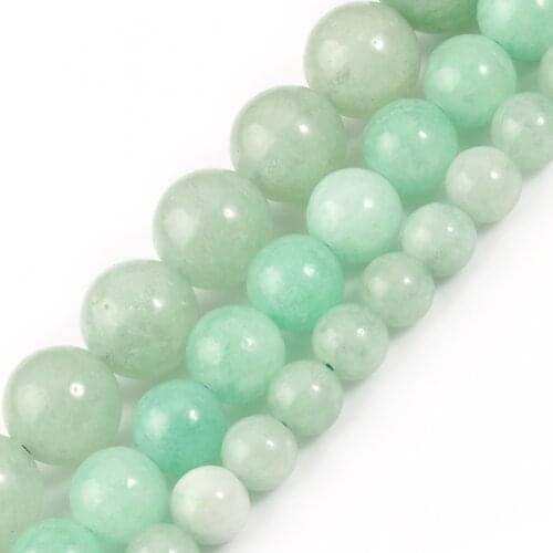 6/8/10mm Green Burmese Jades Stone Beads Natural Loose Spacer Beads for Jewelry Making Round Beads DIY Bracelet Accessories 15
