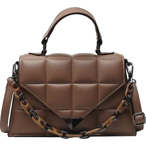 Lattice Designer Luxury Womens Brandl Crossbody Bags Female 2021 Fashion PU Leather Shoulder Pack Female Handbags and Purses