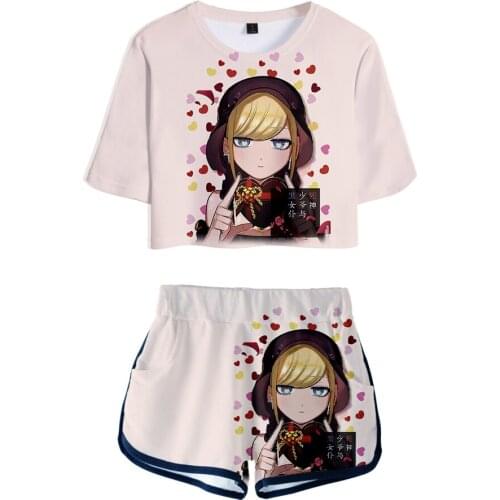 Kawaii The Master Of Death And His Maid 3D Summer Unisex Sets Sexy Short Tops+shorts Elastic Waist Suit Women Two Piece Sets Y2K