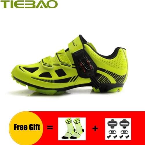 TIEBAO Mountain Bike Shoes Men Breathable Sapatilha Ciclismo Mtb Cleats Sneakers Outdoor Sport Self-locking Bicycle Riding Shoes