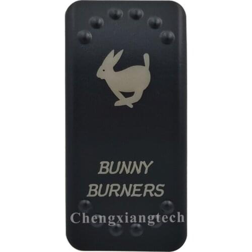 Laser Etched - BUNNY BURNERS- Led Backlit Rocker Switch Cap for Car Boat Truck Rv Switch Auto DIY Replacing, Cover Only