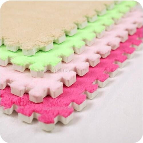 10pcs Soft Climbing Carpets Rugs for Living Room Plush Bathroom Bedroom Anti-Skid Split Joint Foldable Baby Shaggy Area Play Mat